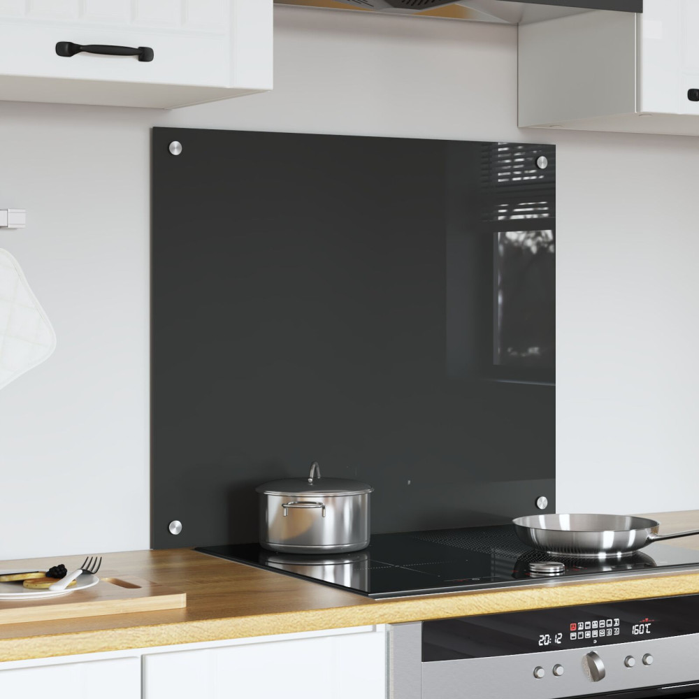 Produktbild för Köksskydd Mörkgrå 70 x 60 cm härdat glas