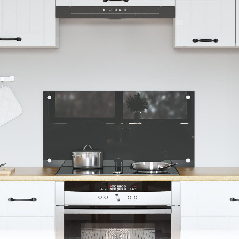 Produktbild för Köksskydd Mörkgrå 80 x 40 cm härdat glas