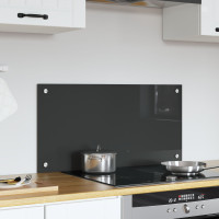 Produktbild för Köksskydd Mörkgrå 80 x 40 cm härdat glas