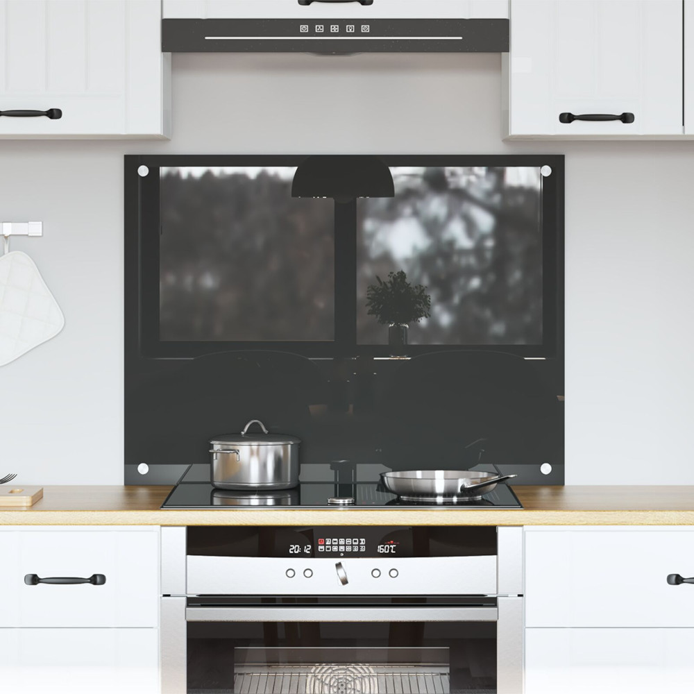 Produktbild för Köksskydd Mörkgrå 80 x 60 cm härdat glas