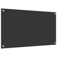Produktbild för Köksskydd Mörkgrå 90 x 50 cm härdat glas