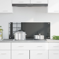 Produktbild för Köksskydd Mörkgrå 100 x 40 cm härdat glas