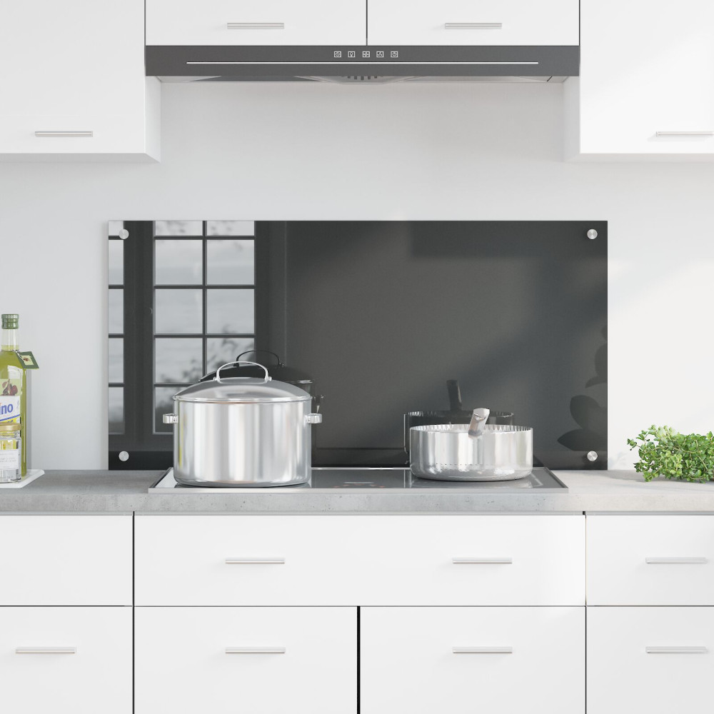 Produktbild för Köksskydd Mörkgrå 100 x 50 cm härdat glas