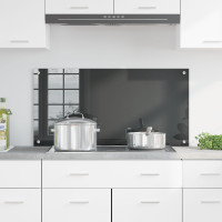 Produktbild för Köksskydd Mörkgrå 100 x 50 cm härdat glas