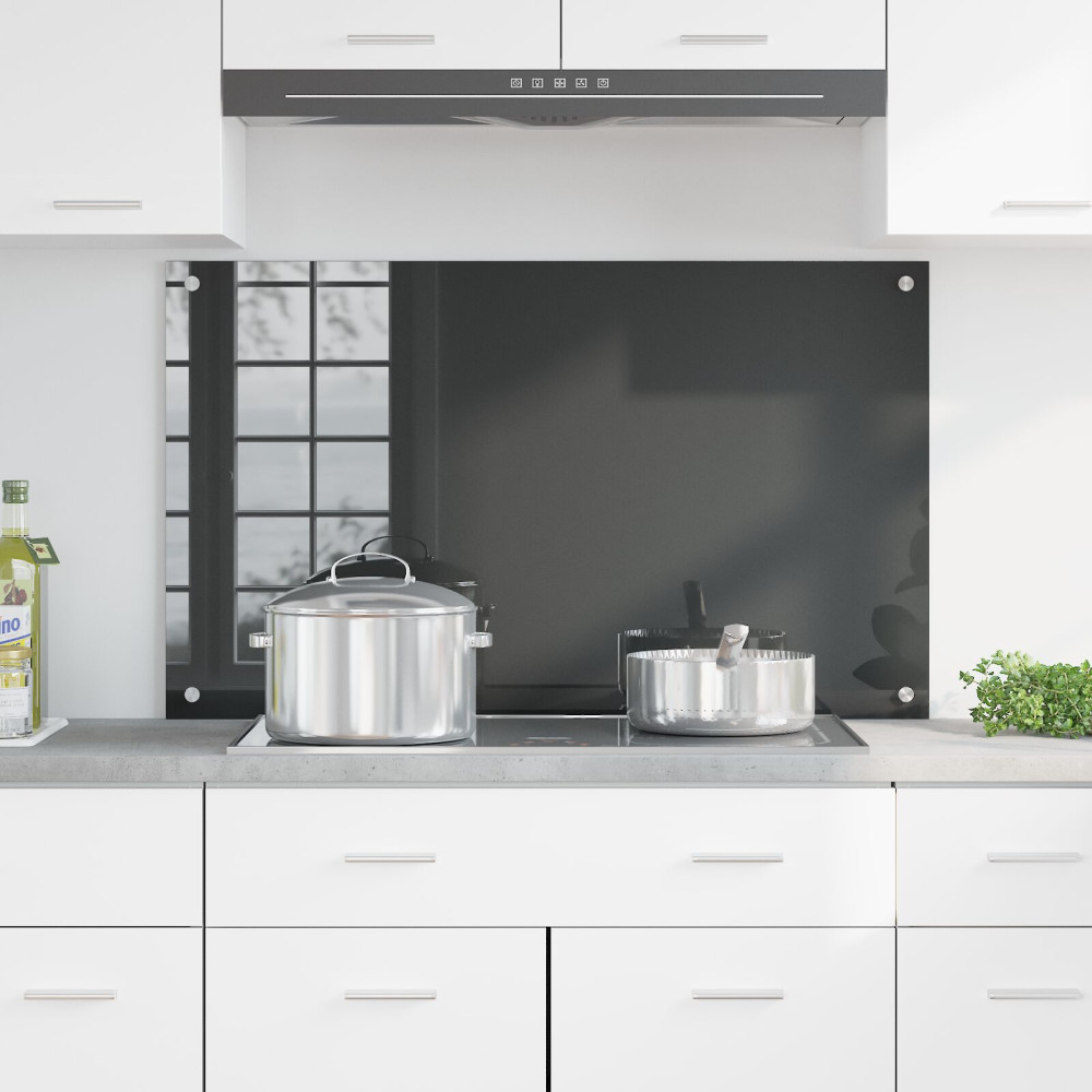 Produktbild för Köksskydd Mörkgrå 100 x 60 cm härdat glas