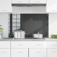 Produktbild för Köksskydd Mörkgrå 100 x 60 cm härdat glas