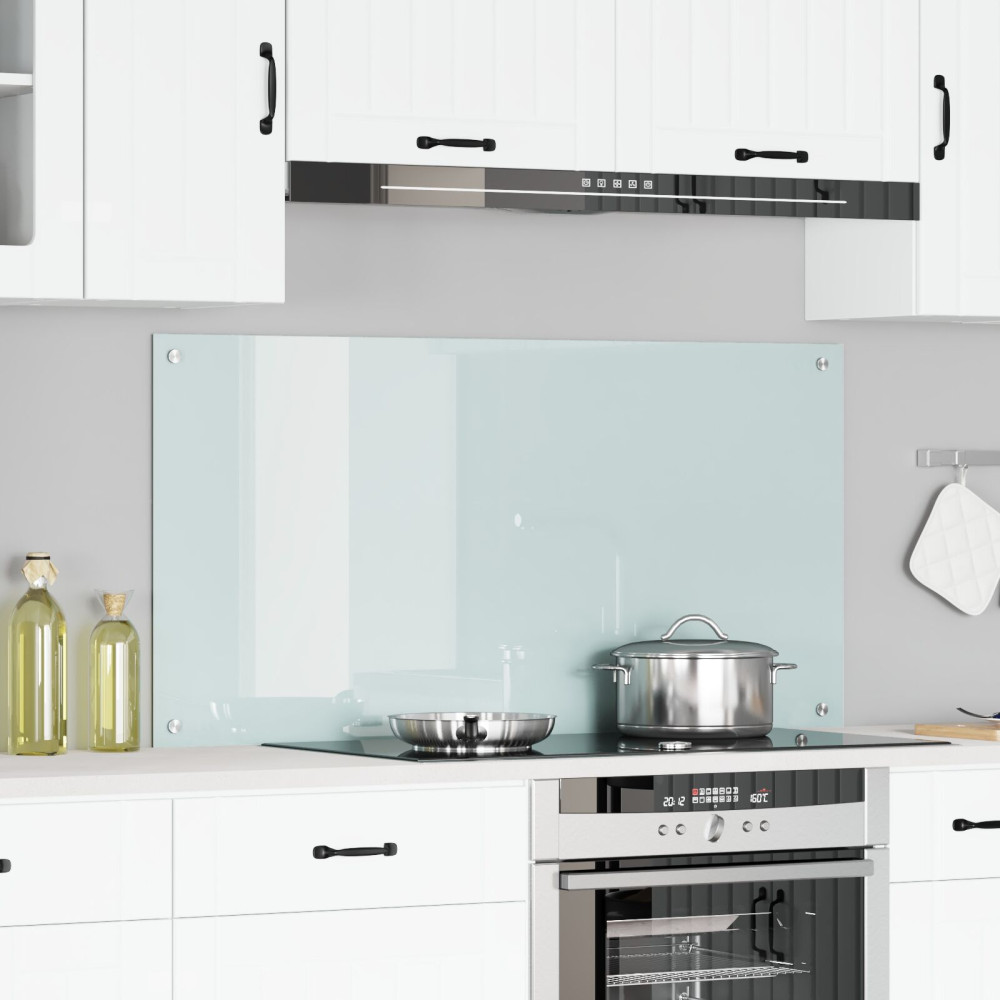 Produktbild för Köksskydd Vit 120 x 60 cm härdat glas