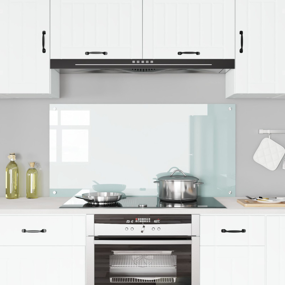 Produktbild för Köksskydd Vit 120 x 60 cm härdat glas
