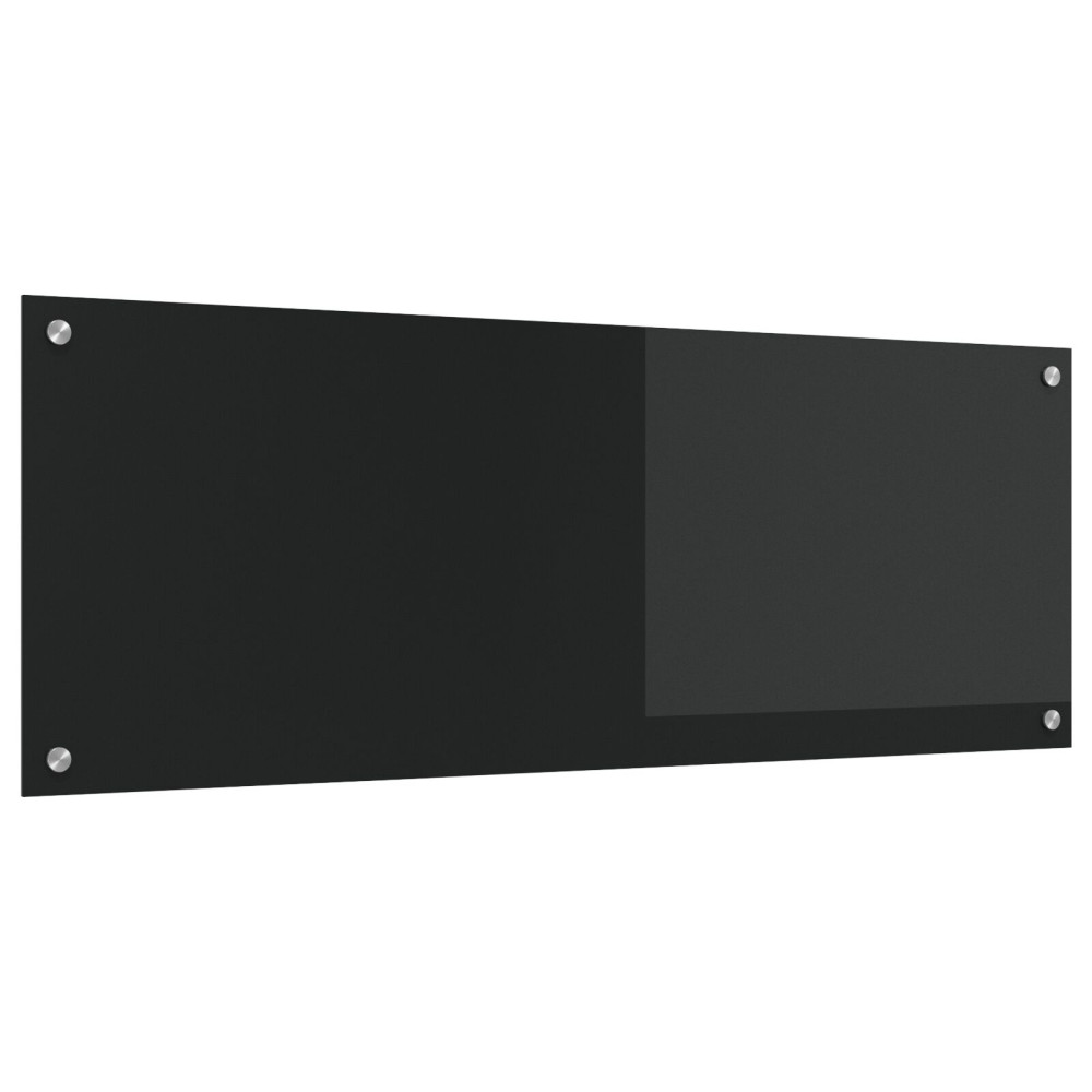 Produktbild för Köksskydd Svart 110 x 40 cm härdat glas