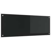 Produktbild för Köksskydd Svart 110 x 40 cm härdat glas