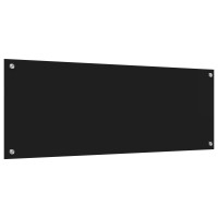 Produktbild för Köksskydd Svart 110 x 40 cm härdat glas
