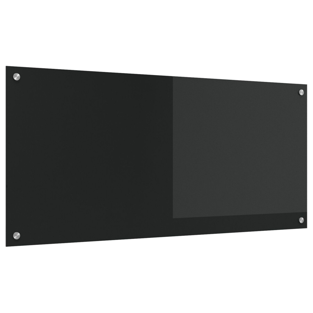 Produktbild för Köksskydd Svart 110 x 50 cm härdat glas