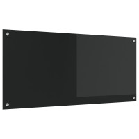 Produktbild för Köksskydd Svart 110 x 50 cm härdat glas