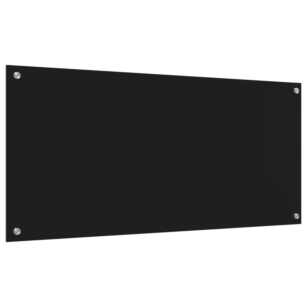 Produktbild för Köksskydd Svart 110 x 50 cm härdat glas