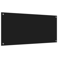 Produktbild för Köksskydd Svart 110 x 50 cm härdat glas
