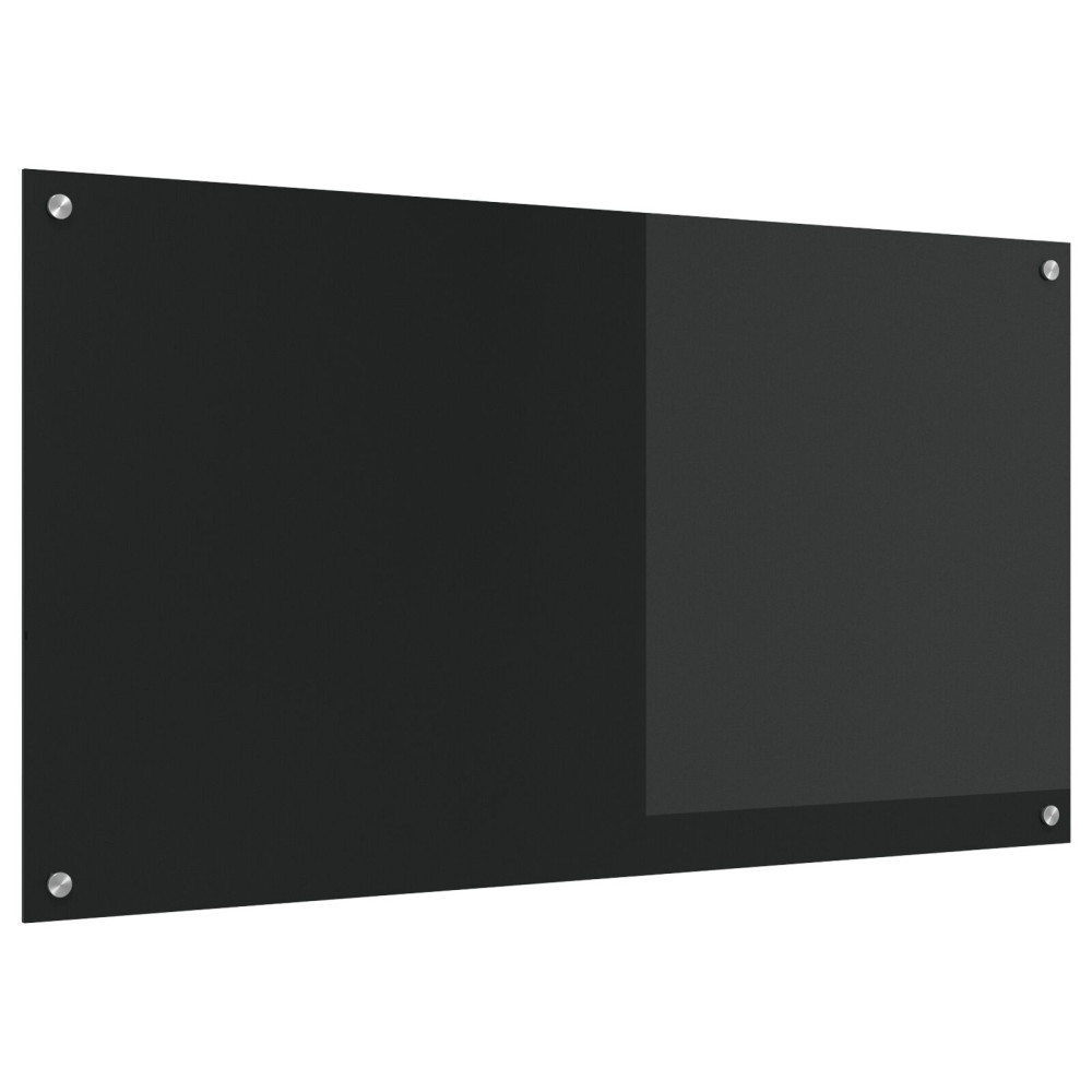 Produktbild för Köksskydd Svart 110 x 60 cm härdat glas