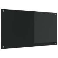 Produktbild för Köksskydd Svart 110 x 60 cm härdat glas