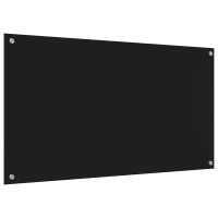 Produktbild för Köksskydd Svart 110 x 60 cm härdat glas