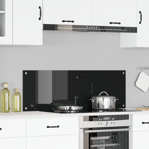vidaXL Köksskydd Svart 120 x 40 cm härdat glas