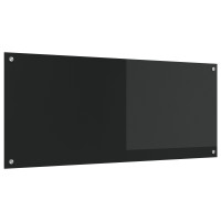 Produktbild för Köksskydd Svart 120 x 50 cm härdat glas