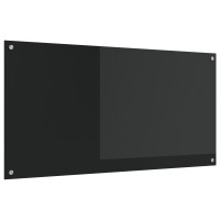 Produktbild för Köksskydd Svart 120 x 60 cm härdat glas