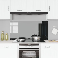 Produktbild för Köksskydd Svart 120 x 60 cm härdat glas
