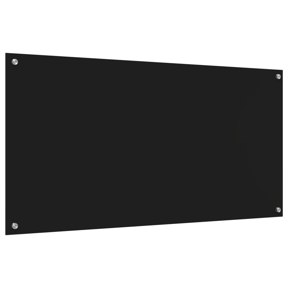 Produktbild för Köksskydd Svart 120 x 60 cm härdat glas