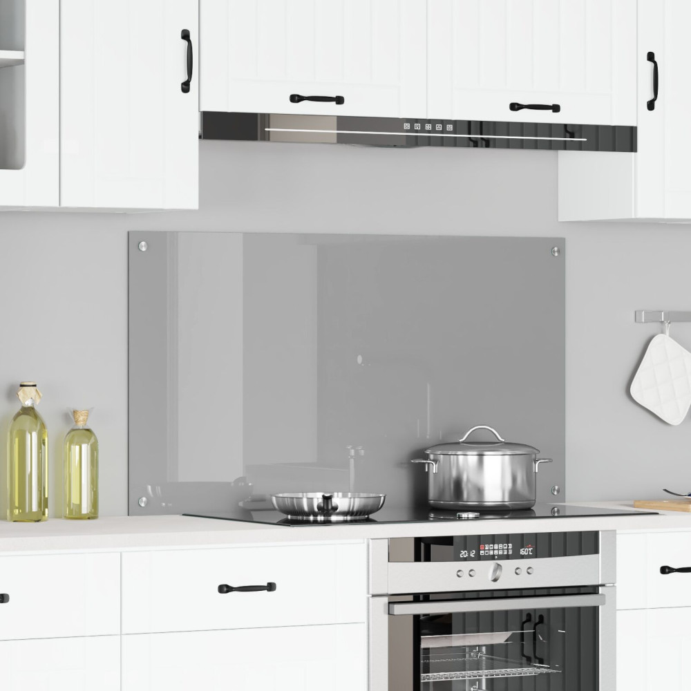 Produktbild för Köksskydd Ljusgrå 110 x 60 cm härdat glas
