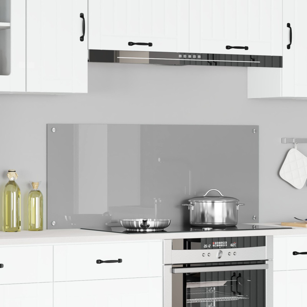 Produktbild för Köksskydd Ljusgrå 120 x 50 cm härdat glas