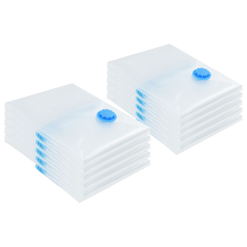vidaXL Förvaringspåsar 10 pcs Transparent och Blå 70 x 50 cm