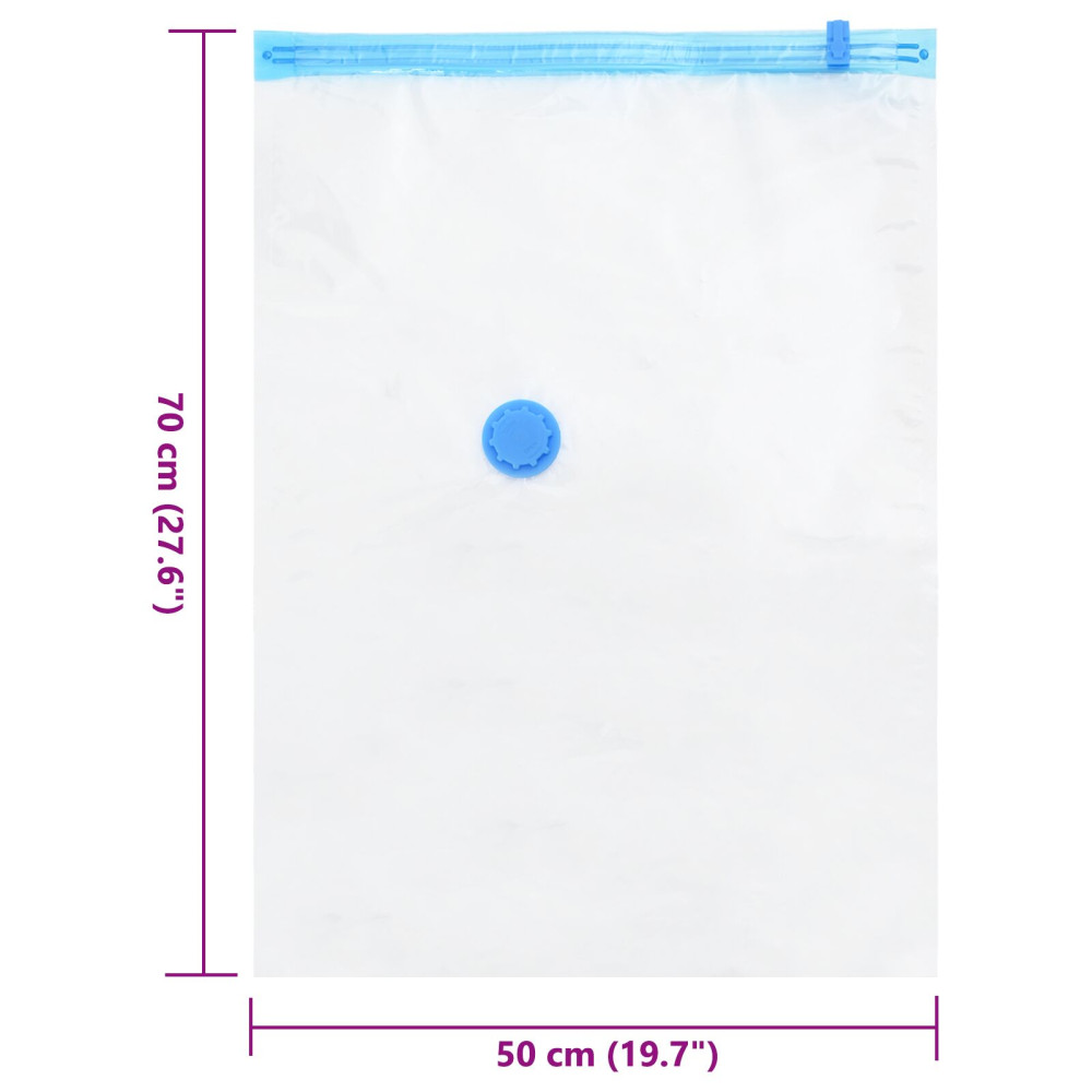 Produktbild för Förvaringspåsar 10 pcs Transparent och Blå 70 x 50 cm
