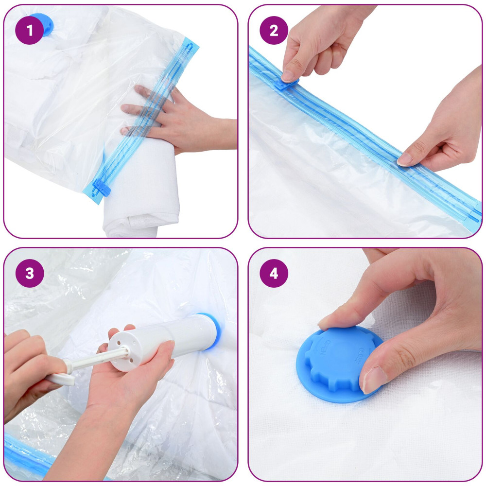 Produktbild för Förvaringspåsar 20 pcs Transparent och Blå 70 x 50 cm