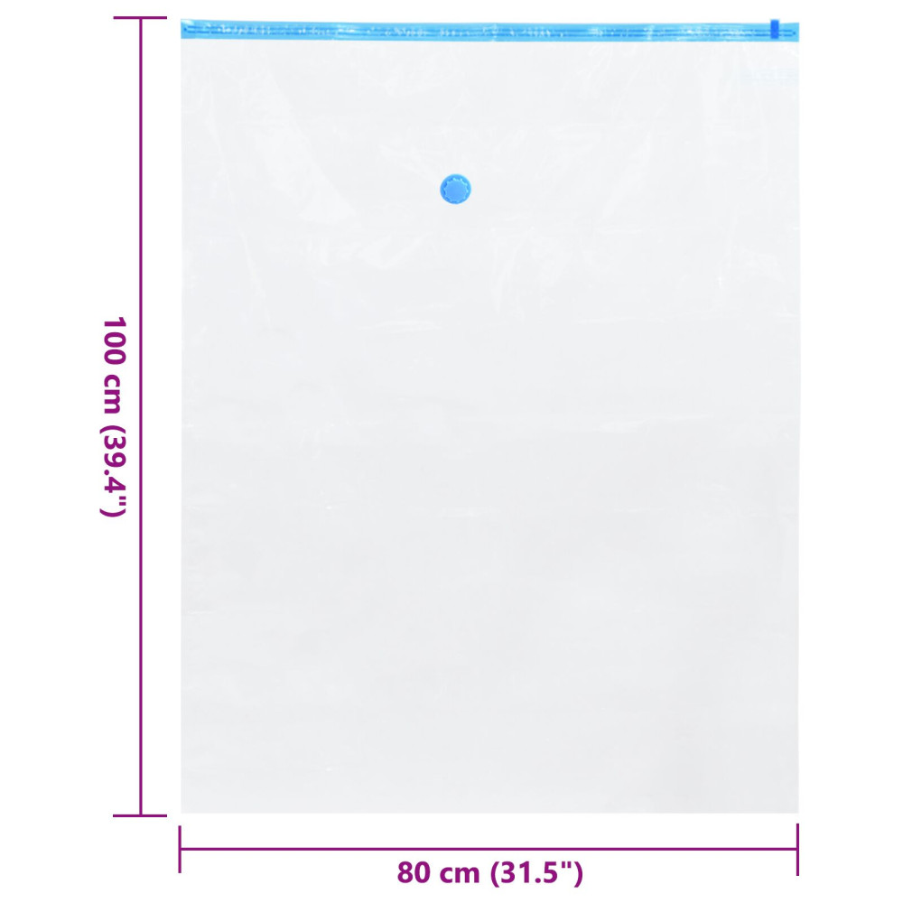Produktbild för Förvaringspåsar 5 pcs Transparent och Blå 100 x 80 cm