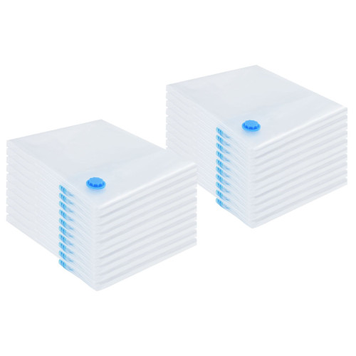vidaXL Förvaringspåsar 20 pcs Transparent och Blå 100 x 80 cm