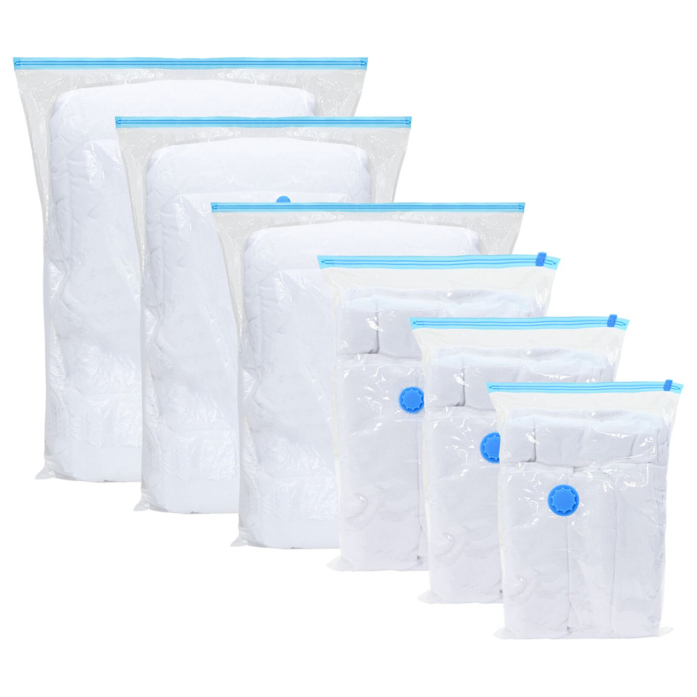 Produktbild för Förvaringspåsar 50 pcs Transparent och Blå 100 x 80 cm