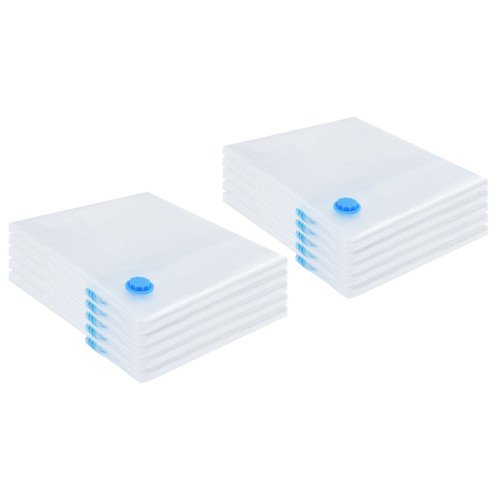 vidaXL Förvaringspåsar 10 pcs Transparent och Blå 130 x 100 cm
