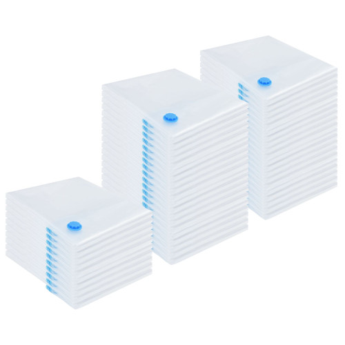 vidaXL Förvaringspåsar 50 pcs Transparent och Blå 130 x 100 cm