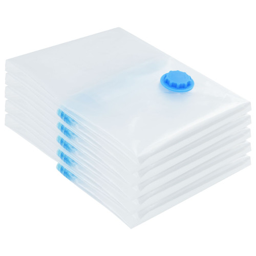 vidaXL Förvaringspåsar 5 pcs Transparent och Blå 80 x 60 cm