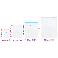 Produktbild för Förvaringspåsar 15 pcs Transparent och Blå 130 x 100 cm