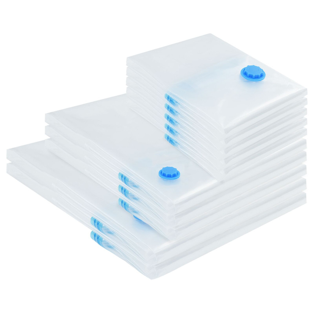 Produktbild för Förvaringspåsar 10 pcs Transparent och Blå 130 x 100 cm