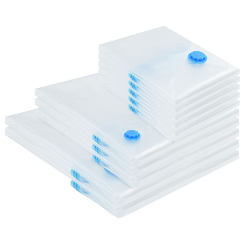 vidaXL Förvaringspåsar 10 pcs Transparent och Blå 130 x 100 cm