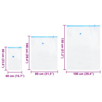 Produktbild för Förvaringspåsar 10 pcs Transparent och Blå 130 x 100 cm