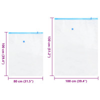Produktbild för Förvaringspåsar 5 pcs Transparent och Blå 130 x 100 cm