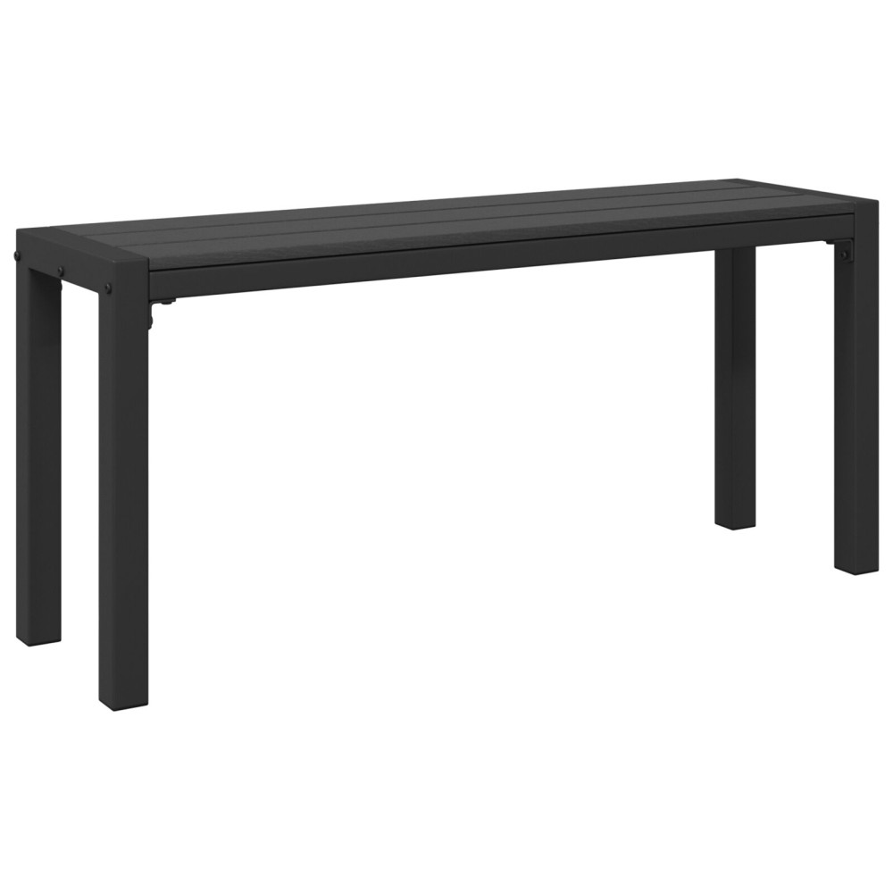 Produktbild för Trädgårdsbänk Svart 100 x 28 x 45cm Stål