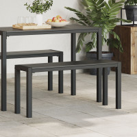 Produktbild för Trädgårdsbänk Svart 100 x 28 x 45cm Stål