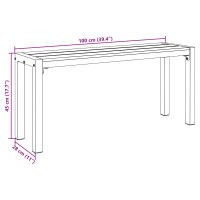 Produktbild för Trädgårdsbänk Svart 100 x 28 x 45cm Stål
