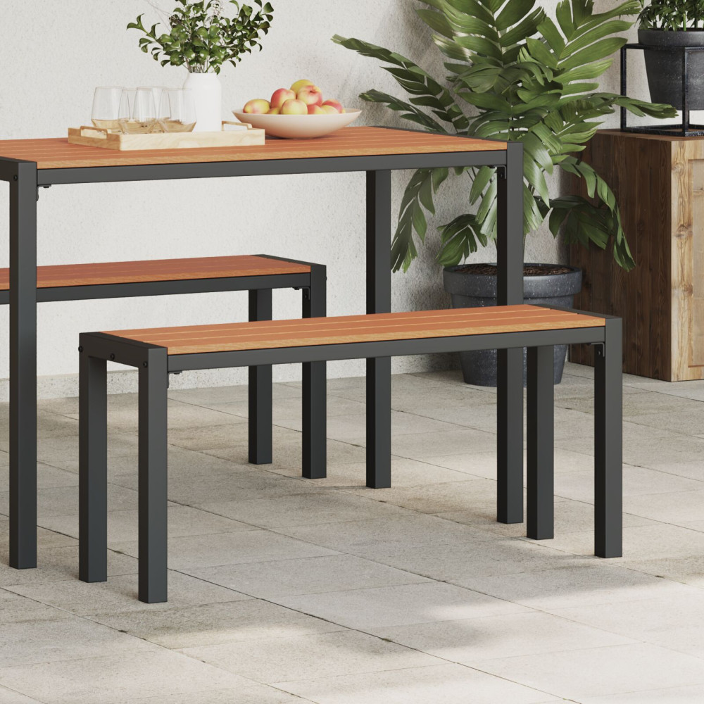 Produktbild för Trädgårdsbänk Brun 100 x 28 x 45cm Stål