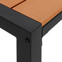 Produktbild för Trädgårdsbänk Brun 100 x 28 x 45cm Stål