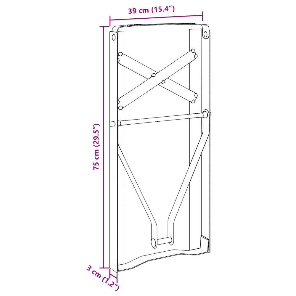 Produktbild för Benkonstruktion för ölbord 2 pcs Svart 39 x 3 x 75 cm