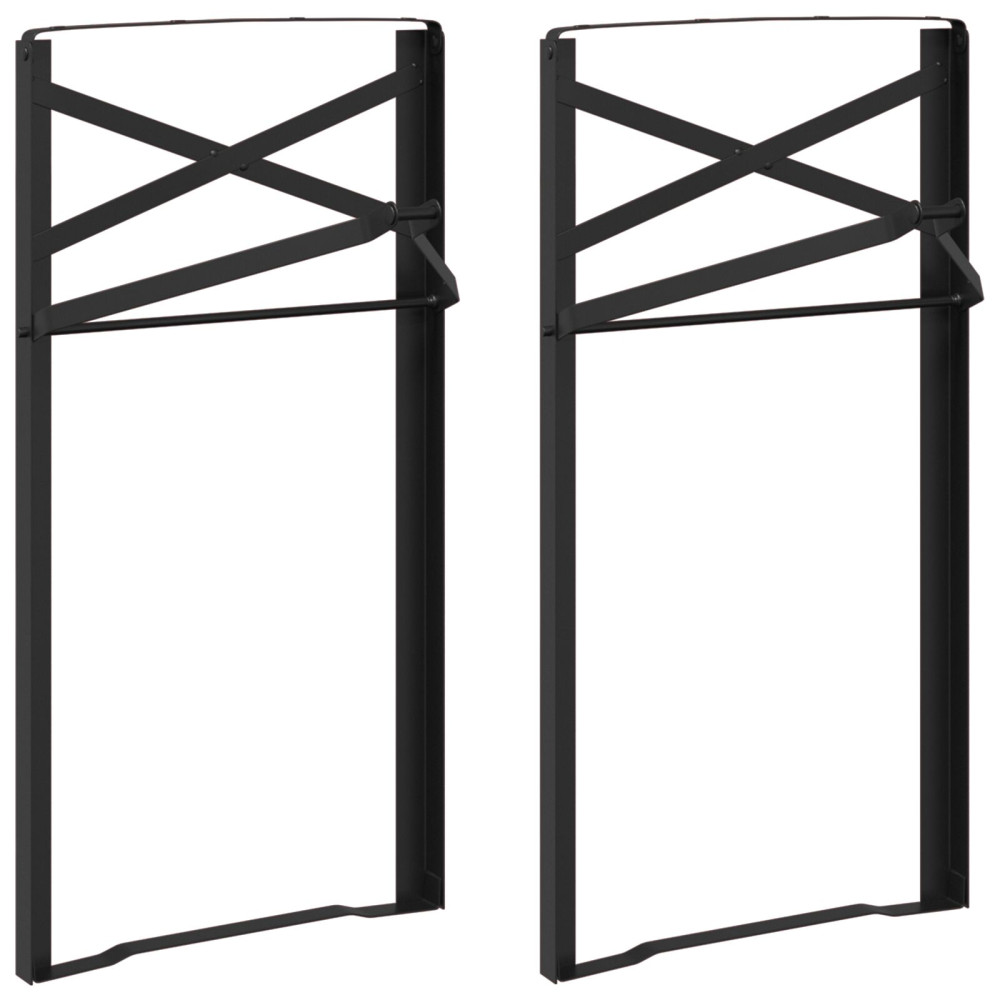 Produktbild för Benkonstruktion för ölbord 2 pcs Svart 39 x 3 x 75 cm